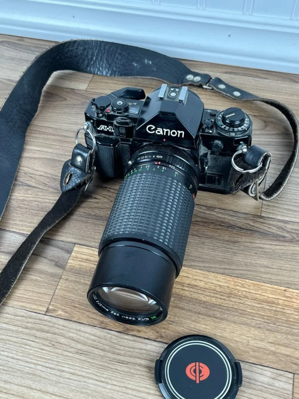 Canon A-1 35mm SLR Film Camera with Zoom Lens 75-200mm Macro 1:4.5